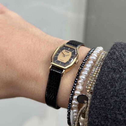 Pulsar Cocktail Watch: Vintage Ladies 90s with Gold and Blue Dial