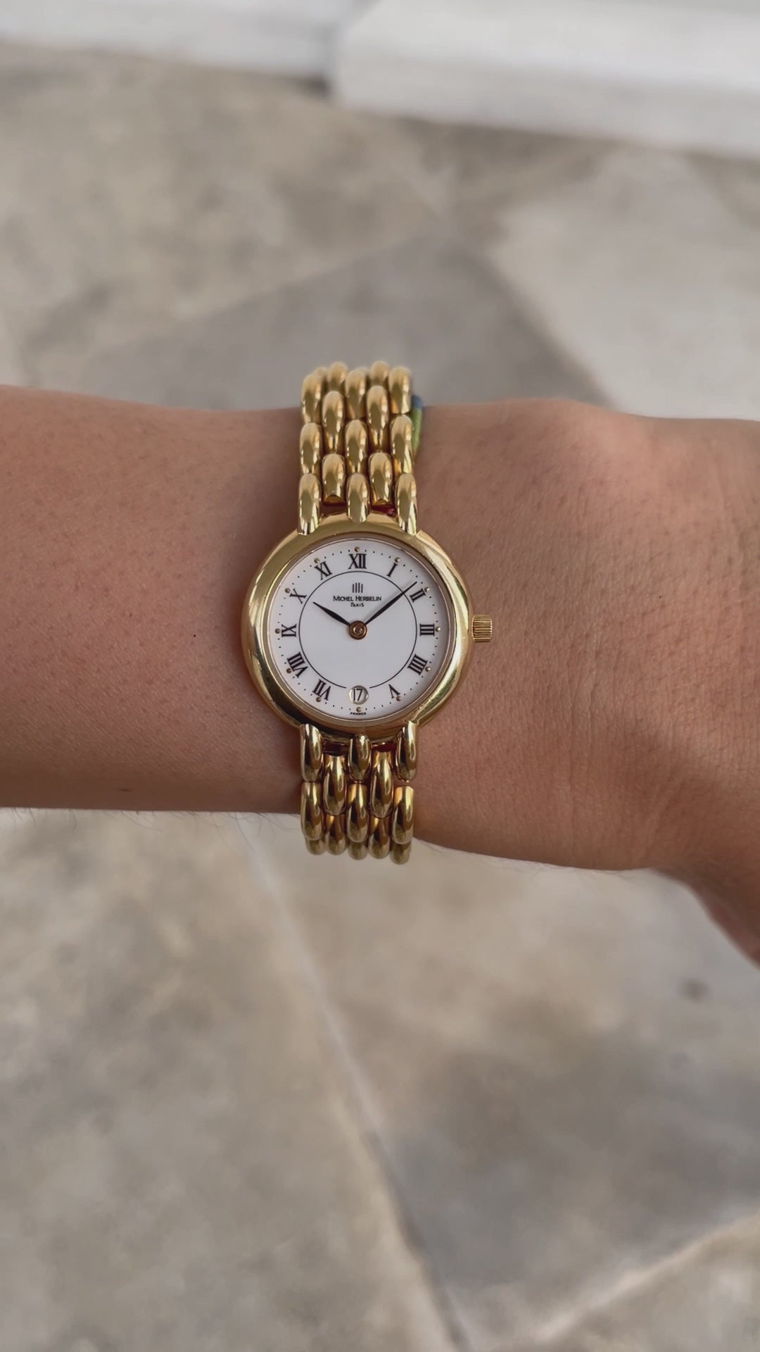 Michel Herbelin Vintage Ladies Cocktail Watch, Wrist Shot Video