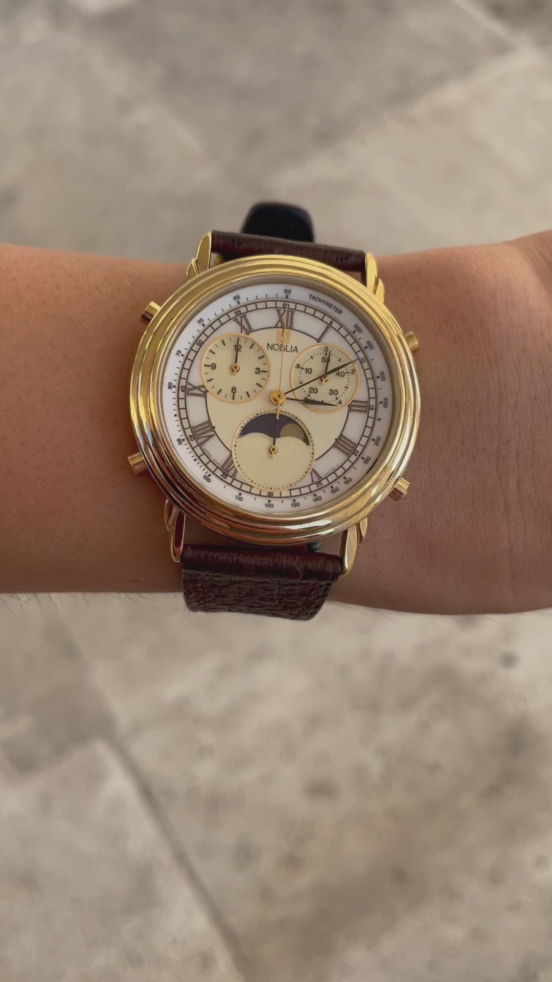 Citizen Noblia Vintage Ladies Watch: 90s Gold Moon Phase