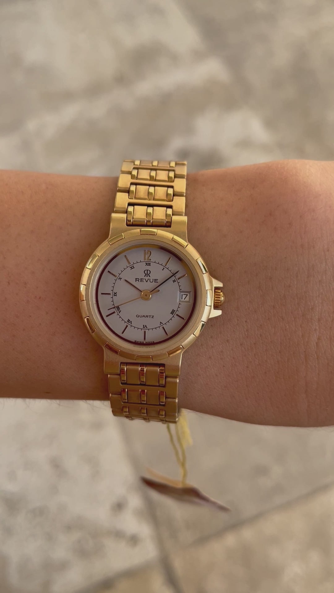 Revue Thommen Vintage Ladies Watch: 90s Golden Style Diver - New Old Stock (NOS) | Wrist Shot Video