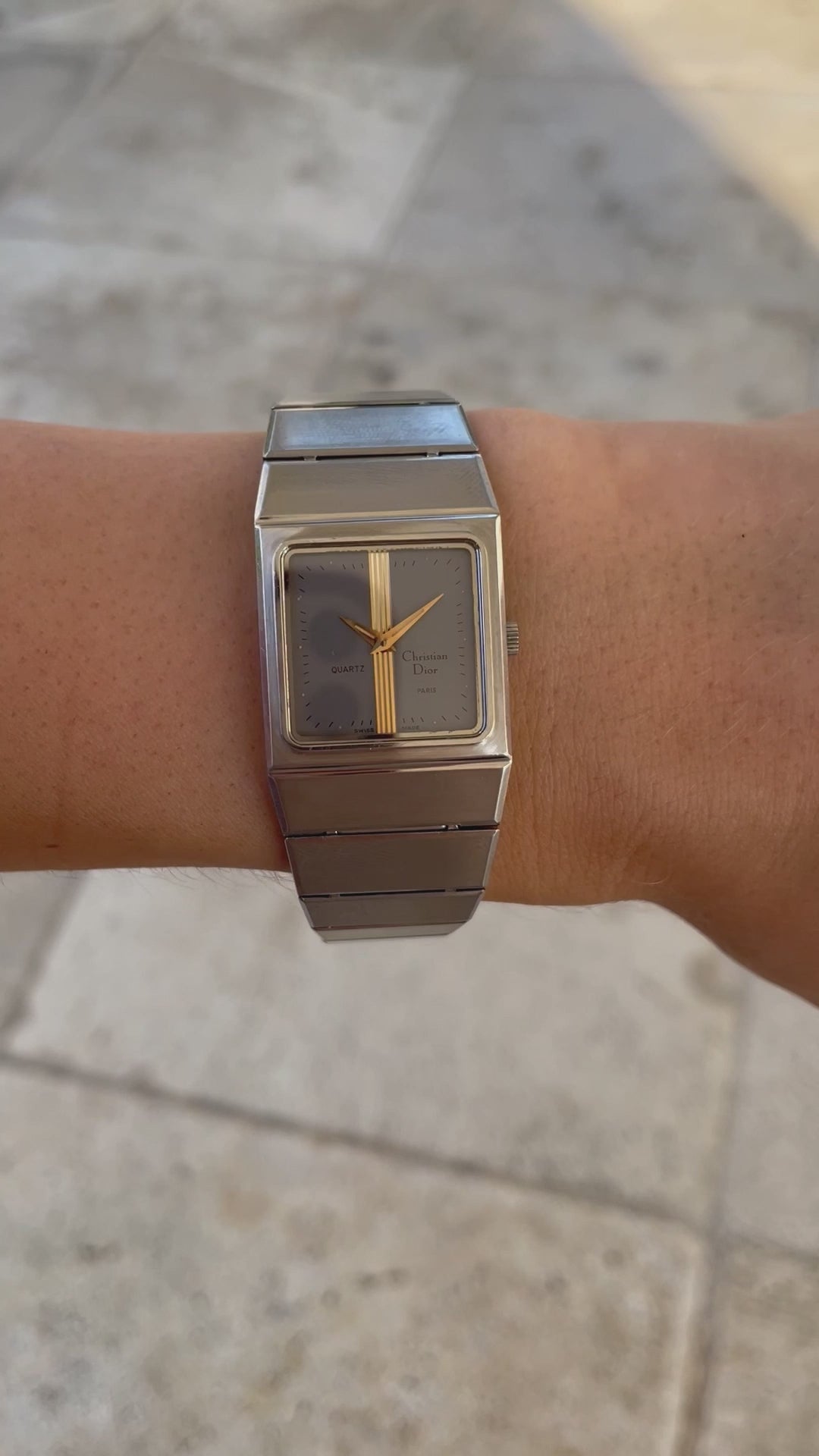 Christian Dior Vintage Ladies Watch: 90s Golden, Steel Bracelet| Wrist Shot Video
