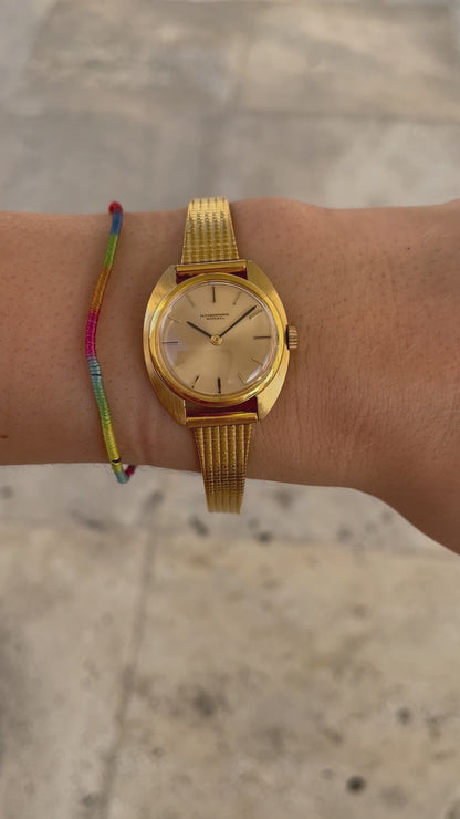 IWC Vintage Ladies Watch: 60s Golden Iconic, Gold Dial Mechanical | Wrist Shot Video