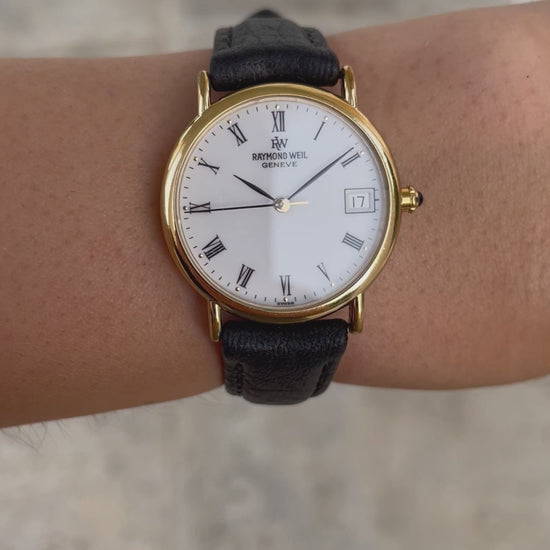 Raymond Weil Vintage Ladies Watch: 90s Golden Icon with Roman Numerals | Wrist Shot Video